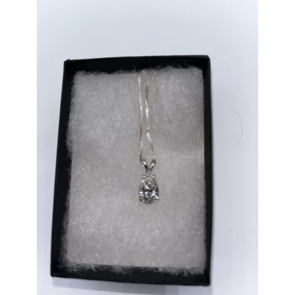 14kt White Gold 2 Carat Pear Lab Diamond Color Grade G-H Clarity Grade SI1-S12 - Picture 9 of 16